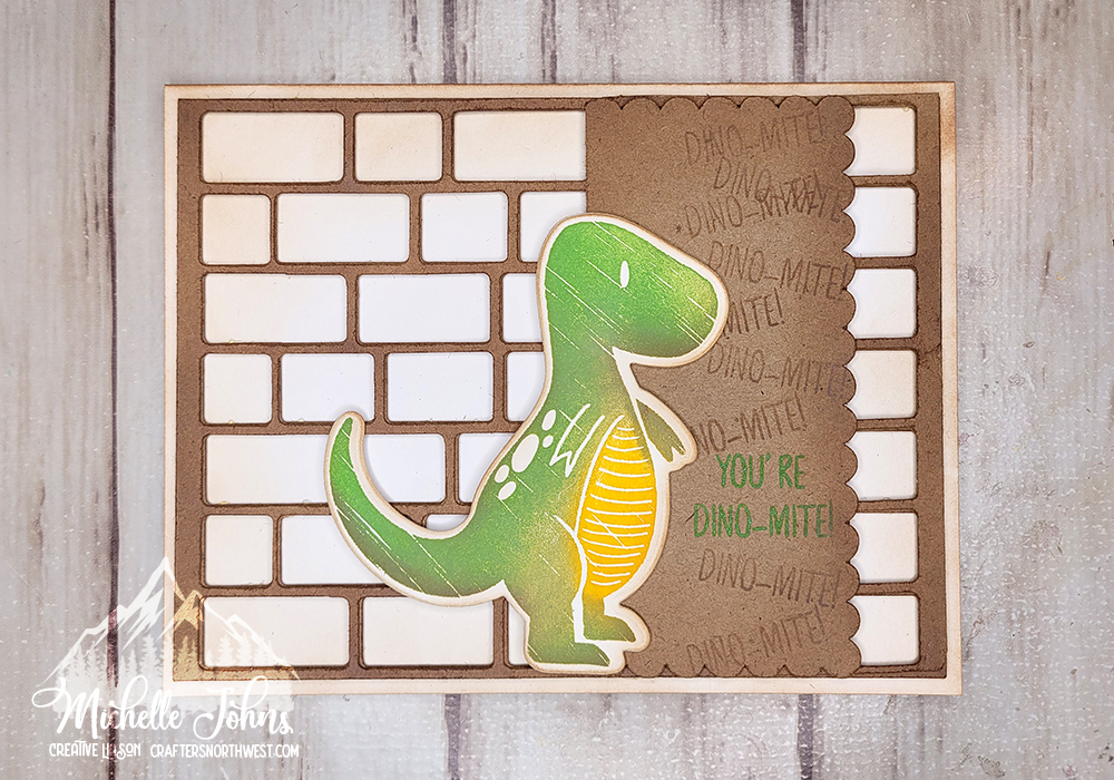 Sponged Dino Card